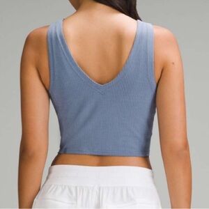 Lululemon Ribbed Softstreme Cropped Tank Top Oasis Blue